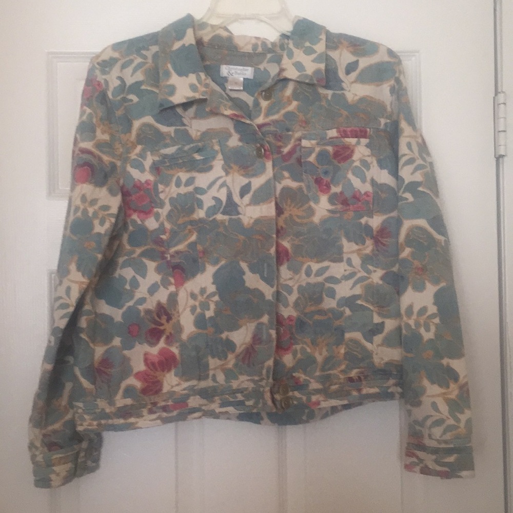 SMOKE FREE HOUSE Thin button up floral design XL